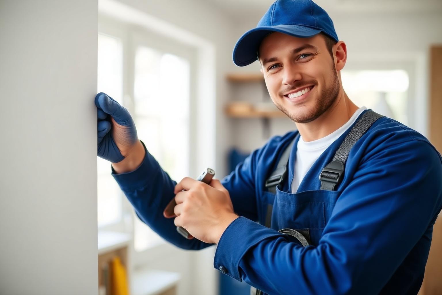 Plumber working on a job site